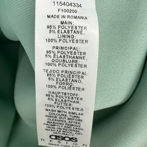 ASOS Design Wrap Bodice Bandeau Prom Formal Midi Scuba Dress Frosty Sage 4 - Picture 10 of 10